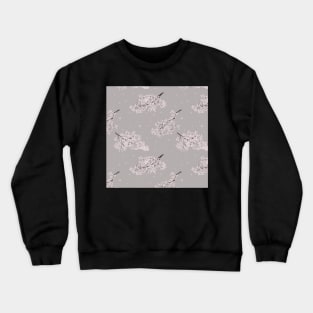 Cherry blossom branches. Blooming Spring Sakura. Romantic Japanese watercolor print Crewneck Sweatshirt